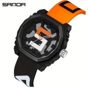 Resim Gaojunshop01 Siyah Turuncu Sanda Büyük Dijital Su Geçirmez Spor Saati 24 Saat Kronometre Kauçuk Kayış Diğer 