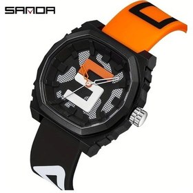 Resim Gaojunshop01 Siyah Turuncu Sanda Büyük Dijital Su Geçirmez Spor Saati 24 Saat Kronometre Kauçuk Kayış Diğer 