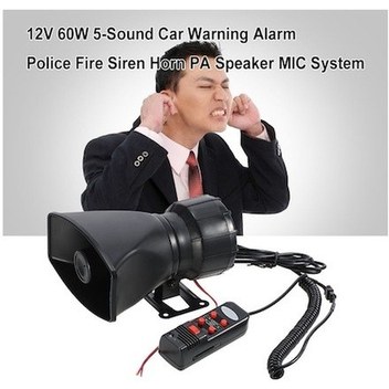 Evrensel 12v 5 Sesli Yüksek Sesli Siren, Kara Ve Deniz Araçları İçin Uygun Abs Plastik Siyah