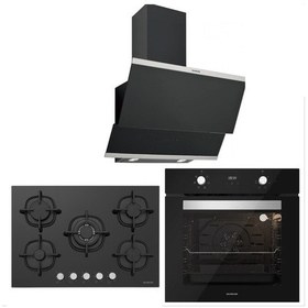 Resim Silverline BO6502B02 - CS5364B01 - 3420 Classy 60 Siyah Cam Ankastre Set 