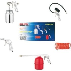 Resim Max-Extra Max- Extra 5 Li Kompresör Seti 5 Parça Hava Tabancalı Hortumlu 