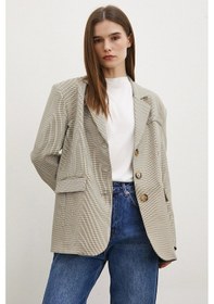 Resim Ekose Blazer Ceket Kahve Kahve 