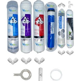 Resim Pemax Water Solutions Kapalı Kasa Su Arıtma STD 6'lı ReVerse Osmosis Mebran Şeffaf Mineral-Gümüş İyonlu Tatlandırıcı 