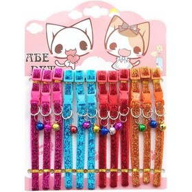 Resim Çıngıraklı Simli Kedi Boyun Tasması 31cm - Kırmızı 