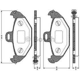 Resim BOSCH 986424532 Fren Balatası Arka Laguna I 94- 