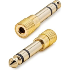 Resim Çevirici Jack 6.3mm Erkek To 3.5mm Dişi Metal Gold Hadron HDX-1264 