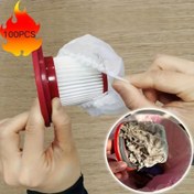 Resim 100 adet Tek Kullanımlık Vakum Temizleyici Filtresi Kartuş Kapakları, Geliştirilmiş Filtrasyon için Non-Woven Elastik File, Çoğu Vakum Temizleyici ile Uyumlu, Vakum Temizleyici Aksesuarı 