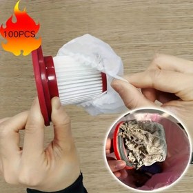 Resim 100 adet Tek Kullanımlık Vakum Temizleyici Filtresi Kartuş Kapakları, Geliştirilmiş Filtrasyon için Non-Woven Elastik File, Çoğu Vakum Temizleyici ile Uyumlu, Vakum Temizleyici Aksesuarı 