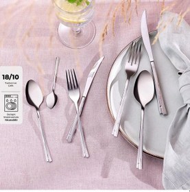 Resim Emsan Accura 84 Parça 12 Kişilik Çatal Kaşık Bıçak Takımı Gümüş 