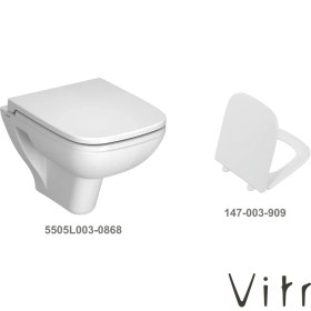 Resim Vitra S20 Asma Klozet 5505L003-0868, S20 Soft Yavaş Kapanır Kapak 147-003-909 
