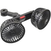 Resim Springsun Araba Koltuğu Arkası Soğutma Fanı Usb Şarjlı Taşınabilir Çift Kafa Araba Fanı 360 Derece Dönebilen Otomatik 