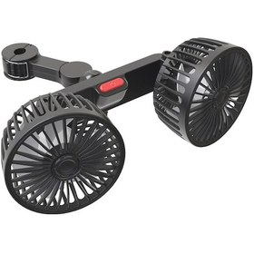 Resim Springsun Araba Koltuğu Arkası Soğutma Fanı Usb Şarjlı Taşınabilir Çift Kafa Araba Fanı 360 Derece Dönebilen Otomatik 