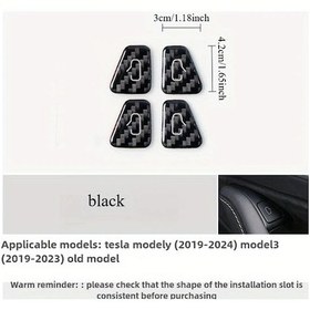 Resim Dashanshop Tesla Model 3/y Karbon Fiber İç Aksesuar Seti Kapı Kolu Buton Kapakları 