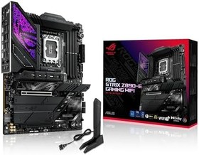 Resim ASUS ROG STRIX Z890-E GAMING WIFI - Intel Z890, LGA1851, DDR5 8800, DP, HDMI, 2xUSB4, 7xM.2, USB3.2, WiFi 7+BT, Aura RGB, 5Gb LAN, ATX, 18+1+2+2 güç, TB4, NitroPath DRAM, NPU BOOST Anakart 