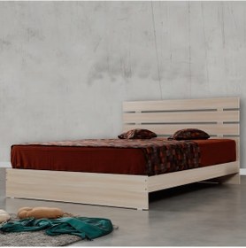 Resim Pasifichome Huga Çift Kişilik Ahşap Karyola Meşe 150 Cm / Başlıklı Karyola 