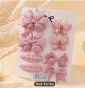 Resim swan butik Kız Bebek Çocuk Bandana Seti 3 Lü Pudra Pembe Ponpon Fiyonk Ve Tavşan Kulak Bandana 