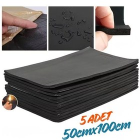 Resim Araç Oto Kaput Kapı Taban Davlumbaz Ses Yalıtım Malzemesi 6mm Kauçuk 50cmx100cm 5adet 