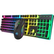 Resim Hallow Hxsj L96 Kablosuz RGB Q Klavye Mouse Set 