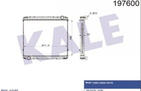 Resim MOTOR SU RADYATORU KISA TIP - FORD CARGO/KAMYON 2535R-3235C-3235S-1830-1835 CEKICI AL/BRZ KALE 0229351AB OEM 