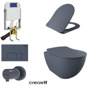 Resim Creavit Gr5001- Fe322 5 Parça Basalt Mat Asma Klozet Gömme Rezerv 