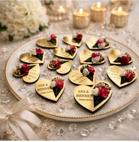 Resim Düğün Nişan Söz Kına Kalp Magnet Kişiye Özel 50 Adettir.no 93 