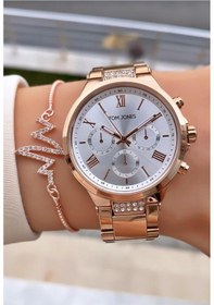 Resim Tom Jones Mrd12046 Rose Gold Renk Kadın Kol Saati Bileklik Hediyeli 