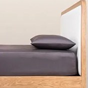 Resim %100 Pamuk Saten Lastikli Çarşaf Seti 100x200 Cm Antrasit - Lia Serisi Penelope