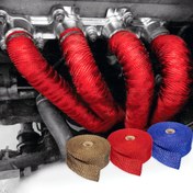 Resim Motorsiklet egzoz ısı yalıtım koruyucu bant, fiberglas malzeme, ısıya dayanıklı koruma borusu, dayanıklı malzeme, kolay kurulum, genel aksesuarlar için uygun: otomobiller ve motosikletlerin performans parçaları 