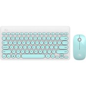 Resim İnce Tasarımlı Yeşil Ik6620 Kablosuz Klavye Ve Fare Seti, 2.4g Rf Bağlantı, Sessiz Tuşlar, Uyumlu Usb Portu Diğer Diğer 