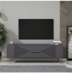 Resim Retrol1ct Tv Sehpası Antrasit-gümüş 