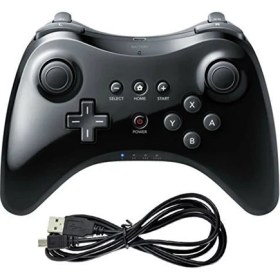 Resim Jingyi Wii U Denetleyici, USB Şarj Kablosu ile Wii U Pro Denetleyicisi Için Şarj Edilebilir Bluetooth Çift Analog Denetleyici Gamepad (Yurt Dışından) 