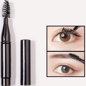 Resim 1 adet Taşınabilir Mini Kaş & Kirpik Fırçası Kapaklı - Şık Siyah, Spiral Tasarımıyla Kolay Uygulama, Pil Gerektirmez, Seyahat Eden Güzellik Tutkunları İçin İdeal 