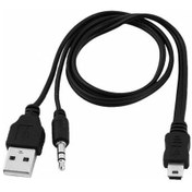 Resim Platoon 5 Pin Mini USB Aux Stereo 3.5mm To USB Ses Bombası Kablosu 