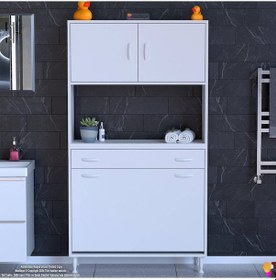 Resim Modilayn Arda 90x173x32,5 Cm 1 Çekmece 3 Göz Sepetli Ve 3 Raf Akıllı Dolap İle Dağınıklığa Son Beyaz 