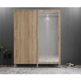 Resim İmaj Sürgülü Portmanto Vestiyer Meşe 160cm Montaj Dahil 