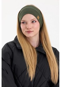 Resim Kadın Pamuklu Kaşkorse, Kaymaz, Terletmez, Ultra Hafif, Spor Saç Bandı Bandana - Tek Ebat / Haki Haki 
