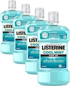 Resim listerine breath freshening ağız bakım ürünü, cool mint, hafif tat, 500ml (4 paketi) 