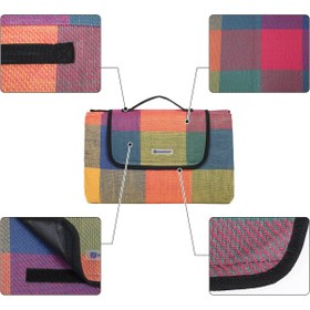 Resim Genel Markalar Isı Izoleli Su Geçirmez Piknik Örtüsü, Taşıma Saplı Plaj Örtüsü, Gcm50c, 195 X 150 Cm 