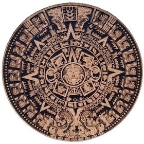 Resim Aztek Maya Takvimi Deri Peç - Arma - Askeri Patch 8 Cm Çap Çok Renkli 