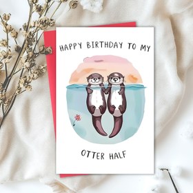 Resim Ona/Ona Eğlenceli Doğum Günü Kartı - Küçük Otter Çifti Havuzda ile "Doğum Günüme Otter Yarım" Mesajı - Erkek Arkadaş, Kız Arkadaş, Karı, Koca, Fiancé için Doğum Günü Hediyesi - Yıldönümü veya Sevgililer Günü Hediyesi - Piller Gerektirmez - Kağıt Kart, Doğum Günü Kartı, Yıldönümü Hatırası, Eğlenceli Tasarım, Karikatür İllüstrasyon, Kaliteli Kağıt Malzeme, Eğlenceli Selam, Dayanıklı Karton, Çift Hatırası, Hayvan Teması, Sağlam Malzeme, Çift Hediyesi 
