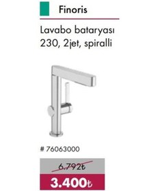 Resim Hansgrohe Finoris Lavabo Bataryası 230 2Jet Spiralli - 76063000 