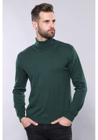 Resim Balıkçı Yaka Yeşil Triko Wessi 001 