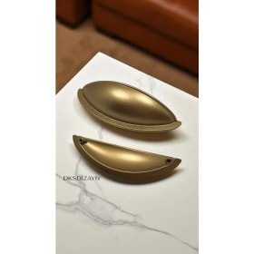 Resim DKSDİZAYN Yeni Tas Kulp Mat Altın Kulp Mobilya Çekmece Mutfak Dolap Kulpu 1. Sınıf Ağır Metal Premium Kulp 