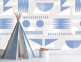 Resim Blue Aztec DUVAR KAĞIDI 