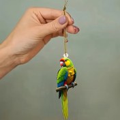 Resim 1 adet Canlı 2D Akrilik Papagallo Araba İç Mekan Asılı Süs - Kırmızı Burunlu ve Yeşil Kanatlı Renkli Kuş, Arka Görüş Camı, Anahtarlık, Sırt Çantası ve Ev Dekoru için İdeal, Festivite Uygun Süsleme|Oyun Sever Tasarım|Dayanıklı Akrilik, Papagallo Aksesuarları 