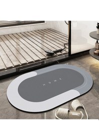 Resim Şık Tasarım Sihirli Su Emici Banyo Lavabo Tuvalet Paspası Kaymaz Tabanlı Çok Renkli 