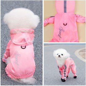 Resim 1 adet LJ289 Ayarlanabilir Kapüşonlu ve Ayak Bileği Kayışlı Reflektörlü Pembe Köpek Yağmurluğu - Nefes Alabilir, Yüksek Kaliteli, Dört Bacaklı Tasarım, Çıtçıtlı Düğme Kapatma, Küçükten Büyüğe Köpekler için Tüm Mevsim Konforu - Evcil Hayvan Yağmur Koruması, Köpek Yağmurluğu, Evcil Hayvan Yağmurluk 