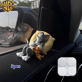 Resim 5 Adet Warner Bros. WB Kedi ve Fare Serisi Araç İçi Süsleri, 4 Yuvarlak İz Bırakmayan Yapıştırıcı ile Ev Dekorasyonu - Tatil ve Doğum Günü Hediyesi Olarak Kullanılabilir 