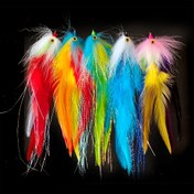 Resim 1 adet Püsküllü PE Lifli Akıntı Uçlu 3D Balık Gözü Büyük Akıntı Uçlu Balıkçılık Yemi Tuzlu Su Deniz Balıkçılığı Yemi Balık Yüksek Karbon Çelik Kanca Alabalık, Levrek, Alabalık, Levrek Karışık Renkler 2/0# Kanca 