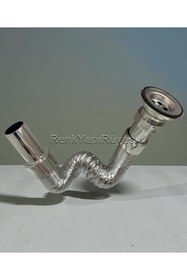 Resim RENK YAPI RÜYASI GRİ KROM LAVABO SİFONU KÖRÜKLÜ RAKORLU KOKU ÖNLEYİCİ GİDER BORUSU MUTFAK BANYO LAVABO SİFONU 